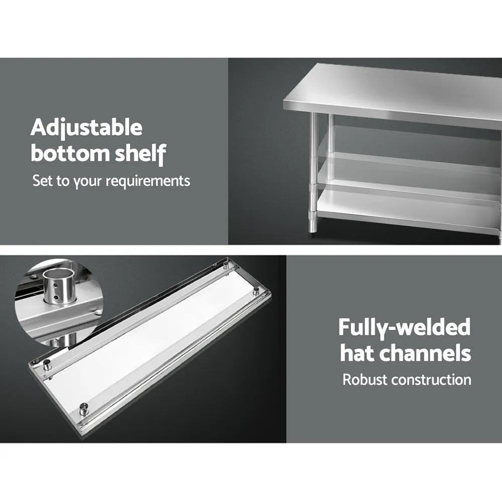1829x762mm Commercial Stainless Steel Kitchen Bench