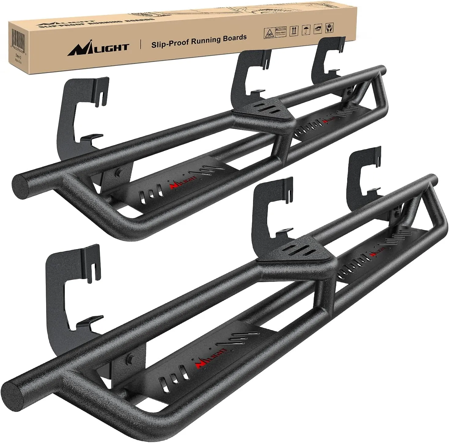2007-2018 Chevy Silverado/GMC Sierra 1500 | 2007-2019 Chevy Silverado/GMC Sierra 2500HD 3500HD Extended Running Boards Dual-Stage Textured Powder Coated Side Step Nerf Bars Running Boards
