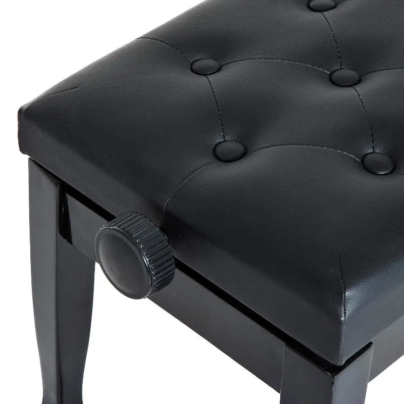 25” Adjustable Padded Piano Bench Keyboard Stool - Black