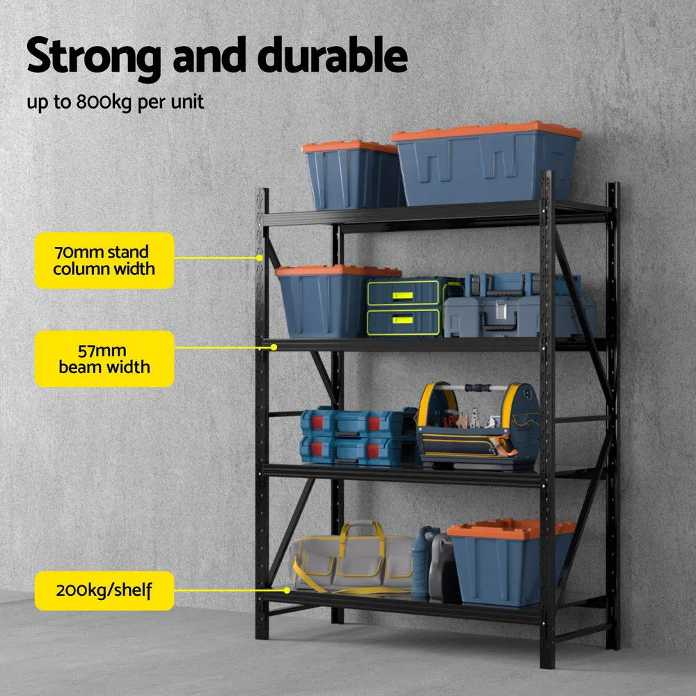2m x 1.5m Garage Shelving | Warehouse Rack | Black