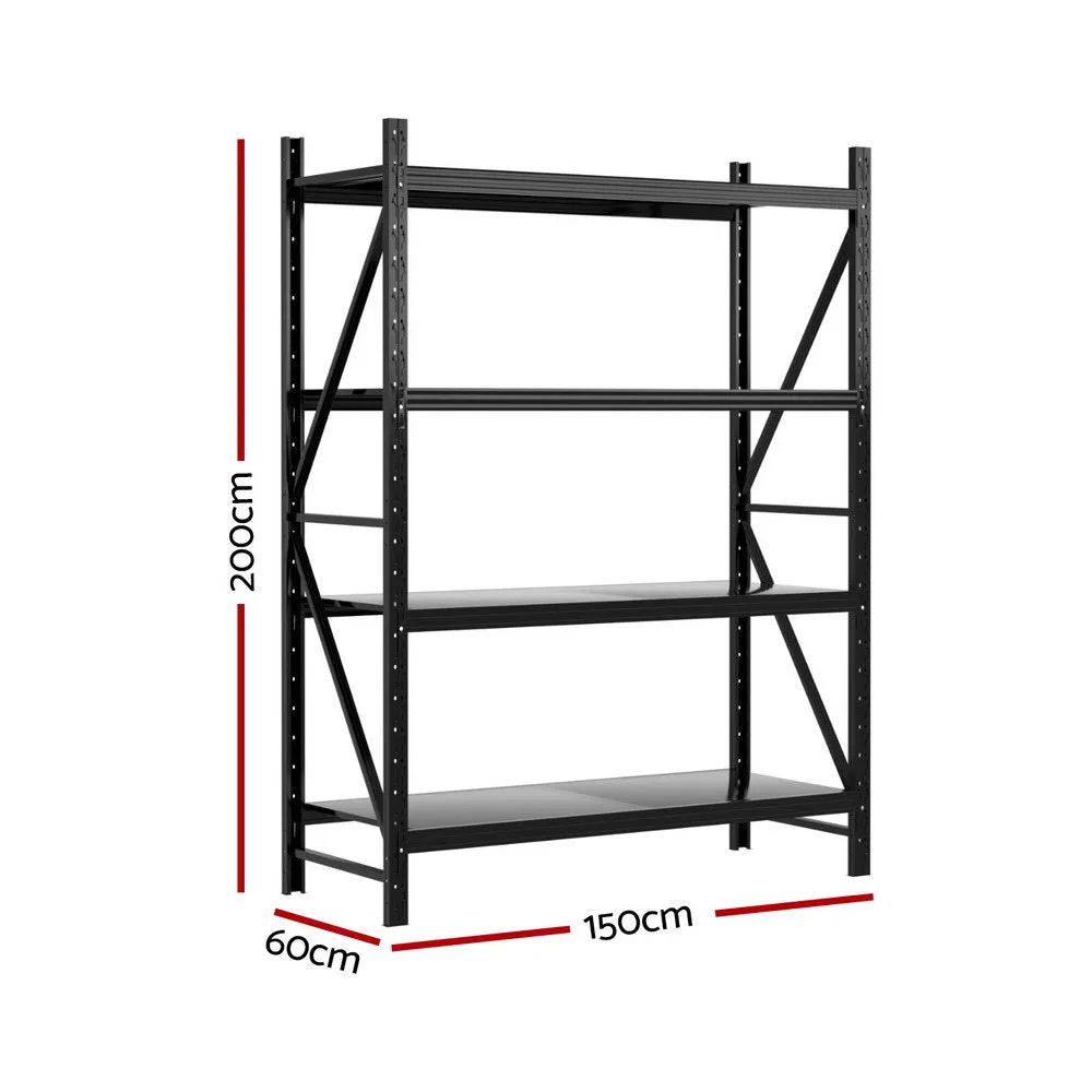 2m x 1.5m Garage Shelving | Warehouse Rack | Black