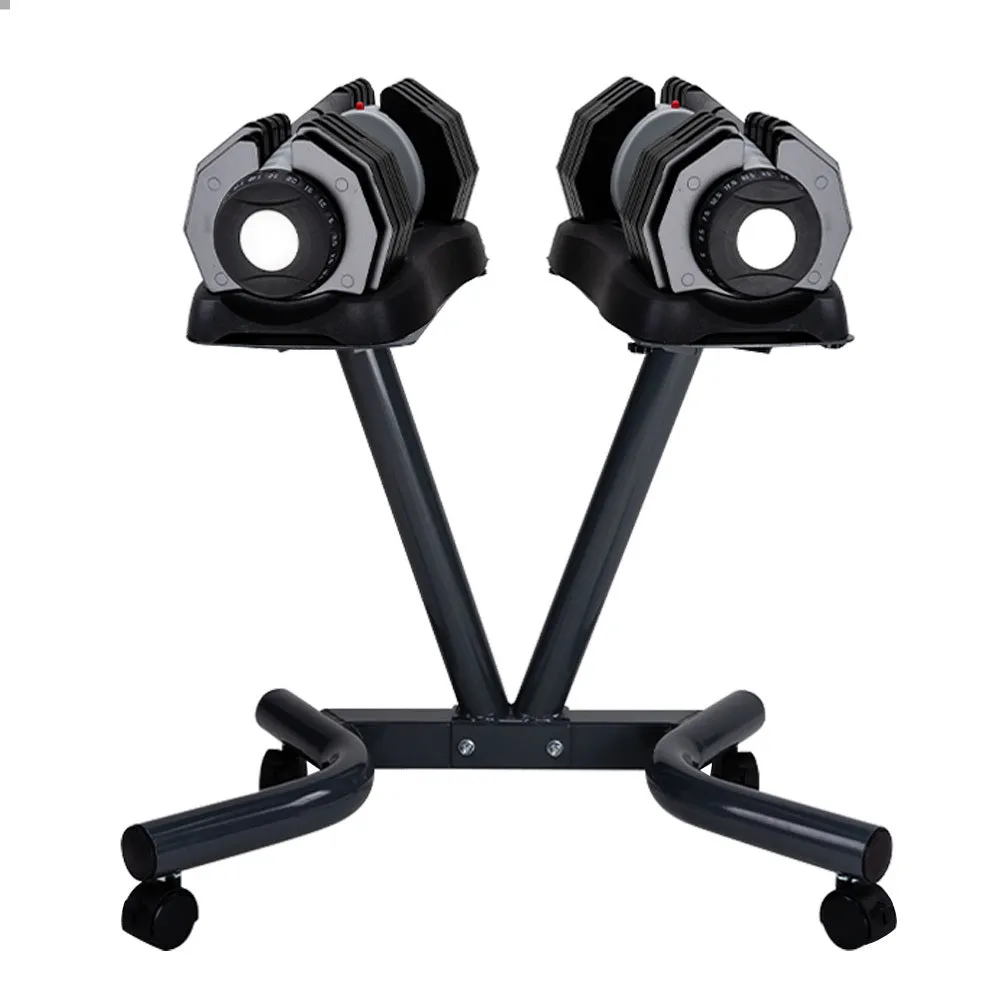 2x 25kg Adjustable Dumbbell Set Weights Dumbbells Home Fitness Stand | ATIVAFIT