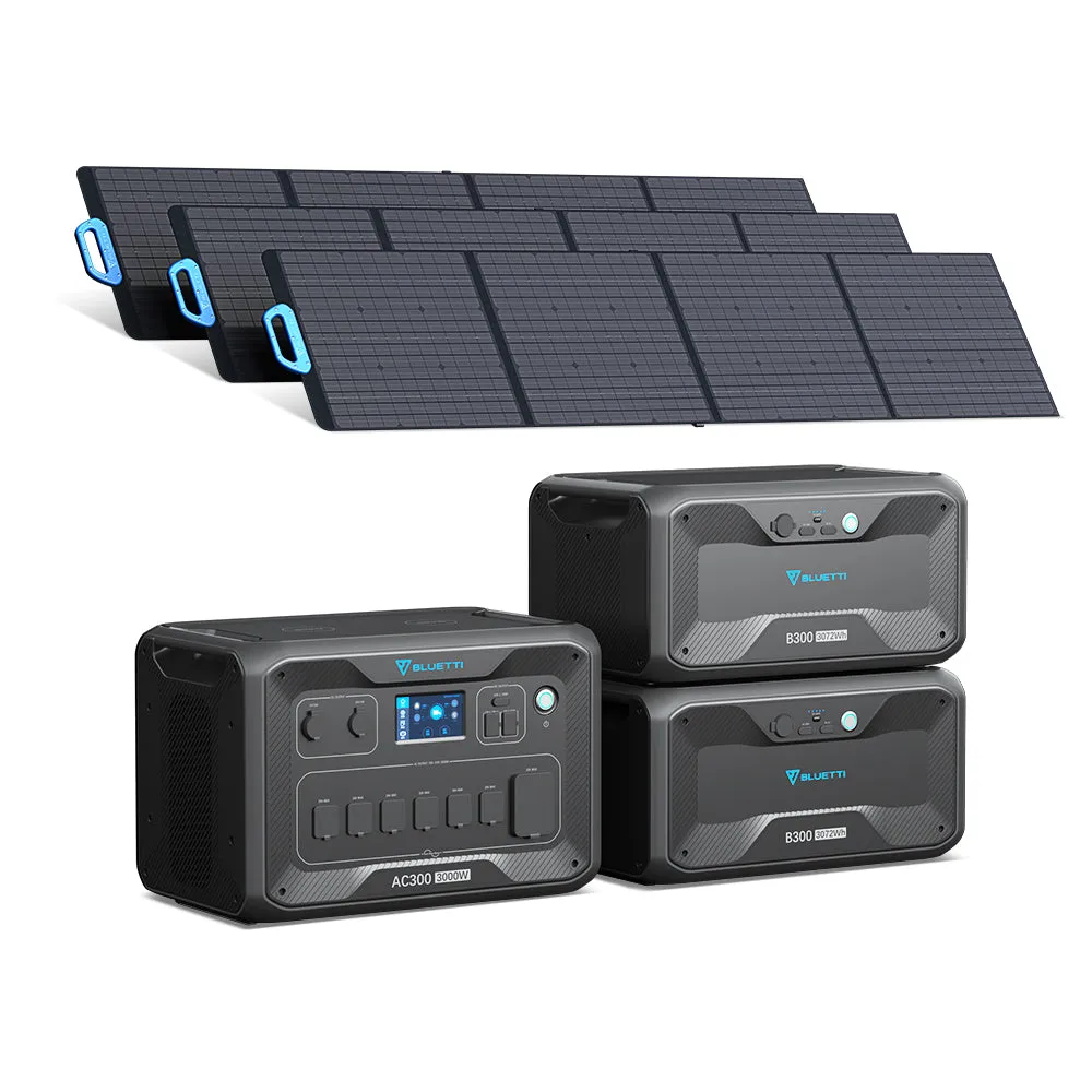 BLUETTI AC300   2*B300   3*PV200 | 3000 Watt Generator