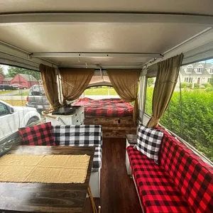 Custom Elastic Fitted & Protective Cushion Cover - Buffalo Plaid Flannel RV