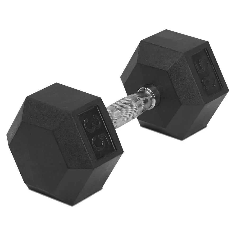 Hexagon Rubber Dumbbell (Lbs)
