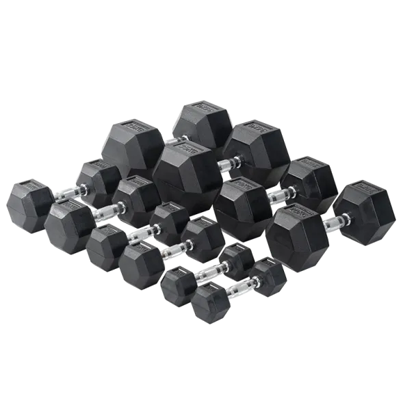 Hexagon Rubber Dumbbell (Lbs)