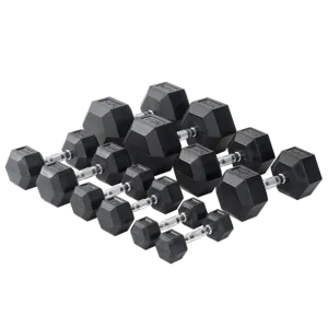 Hexagon Rubber Dumbbell (Lbs)
