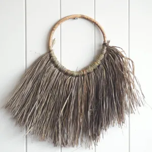 Large Raffia Elm Wall Hanging - Light Taupe
