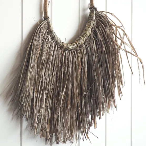 Large Raffia Elm Wall Hanging - Light Taupe