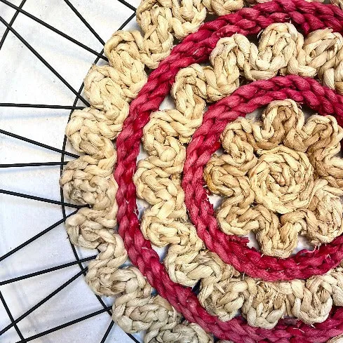 Pink Rattan Wall Art
