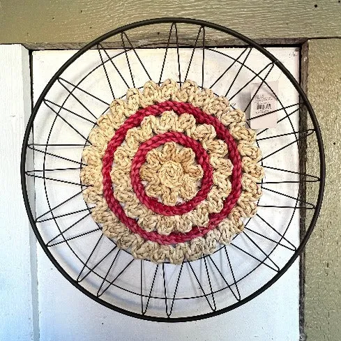 Pink Rattan Wall Art