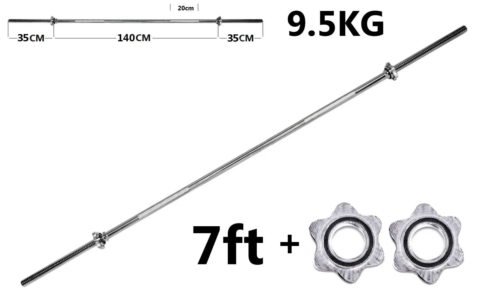 TnP Accessories 1" Standard Steel Weight Plate & Barbell Set