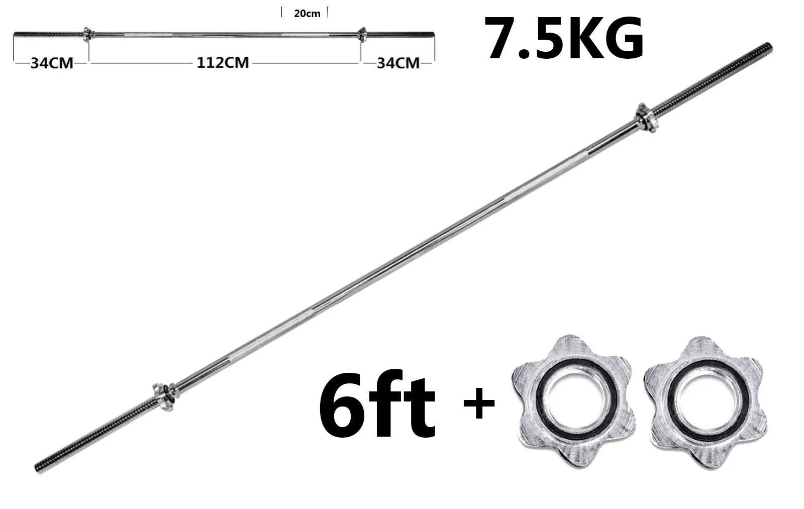 TnP Accessories 1" Standard Steel Weight Plate & Barbell Set