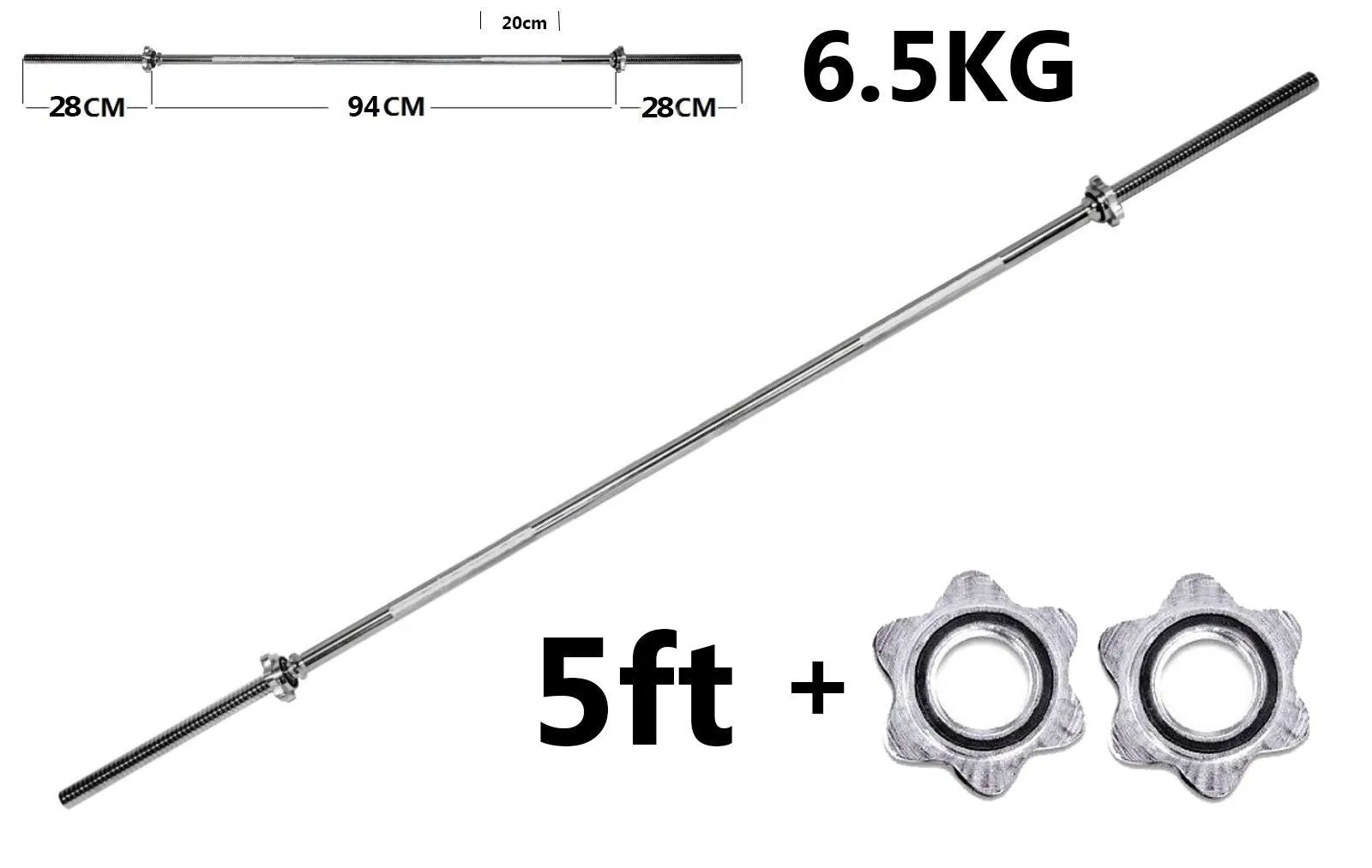 TnP Accessories 1" Standard Steel Weight Plate & Barbell Set