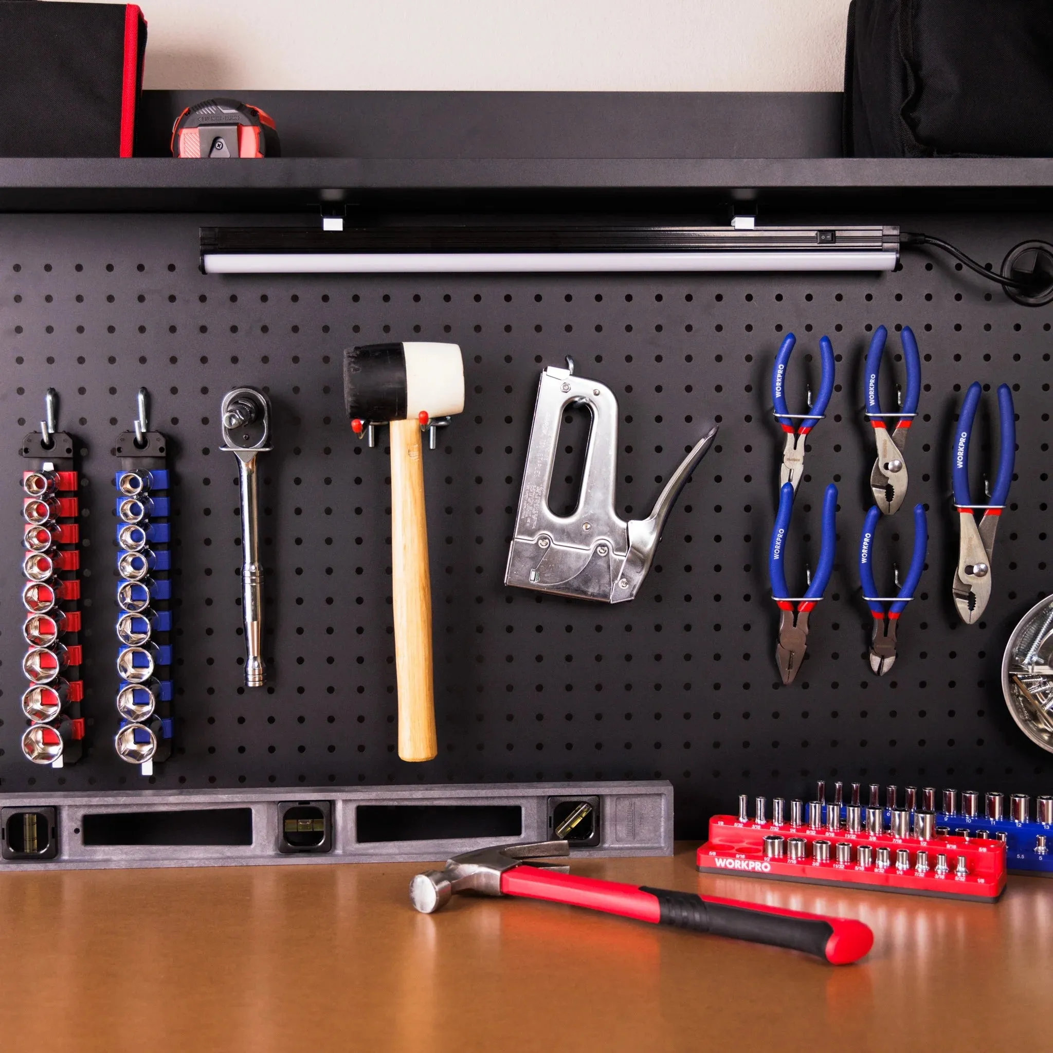 Workpro 45-in Multipurpose Workbench with LED Light & Power Strip, Steel